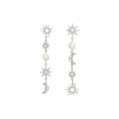 Lavani Jewels Women's Gold / White The Justice Silver Earrings