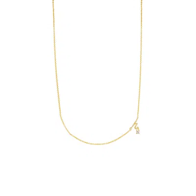 Lavani Jewels Women's Gold / White Zircon "h" Initial Necklace