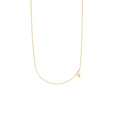 Lavani Jewels Women's Gold / White Zircon "i" Initial Necklace