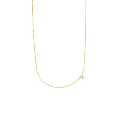 Lavani Jewels Women's Gold / White Zircon "j" Initial Necklace