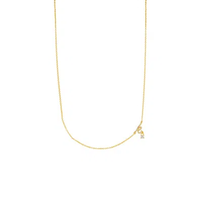Lavani Jewels Women's Gold / White Zircon K Initial Necklace