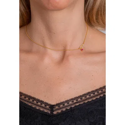 Lavani Jewels Women's Gold / White Zircon "l" Initial Necklace