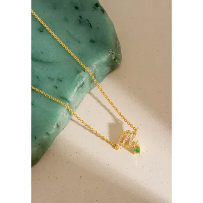 Lavani Jewels Women's Gold / White Zircon "m" Initial Necklace