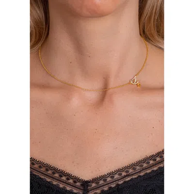Lavani Jewels Women's Gold / White Zircon "s" Initial Necklace