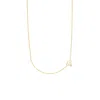 Lavani Jewels Women's Gold / White Zircon "w" Initial Necklace In Gold