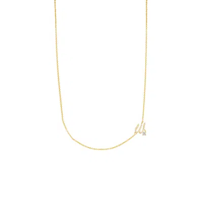 Lavani Jewels Women's Gold / White Zircon "w" Initial Necklace