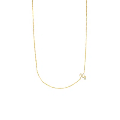 Lavani Jewels Women's Gold / White Zircon "x" Initial Necklace