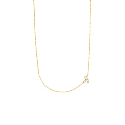 Lavani Jewels Women's Gold / White Zircon "z" Initial Necklace