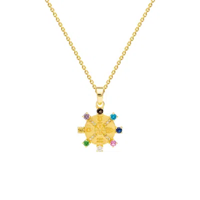 Lavani Jewels Women's Goldplated Fortune Wheel Necklace