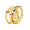 Lavani Jewels Women's Goldplated Multicolored Idol Ring In Gold