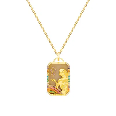 Lavani Jewels Women's Goldplated "the Empress" Tarot Card Necklace