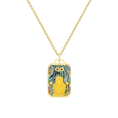 Lavani Jewels Women's Goldplated "the Strength" Tarot Card Necklace In Multi