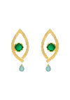 Lavani Jewels Women's Green / Blue Intuition Green Earrings In Gold