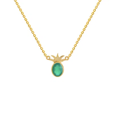 Lavani Jewels Women's Green / Gold Green Samana Necklace In Gray