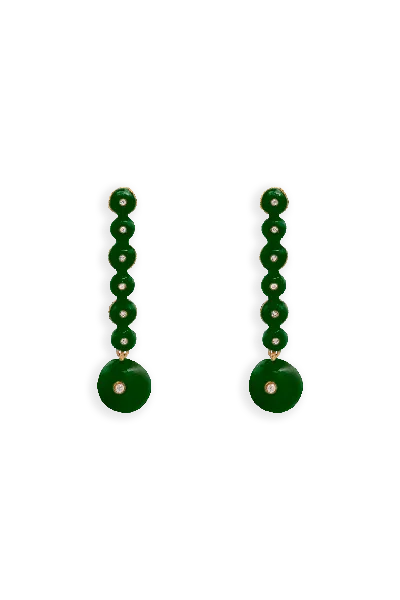 Lavani Jewels Women's Green Hibiscus Earrings