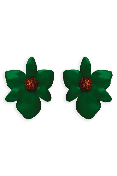 Lavani Jewels Women's Green Orchid Earrings