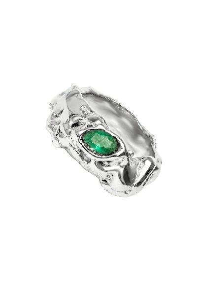 Lavani Jewels Women's Green / Silver Judy Green Silver Ring In Multi
