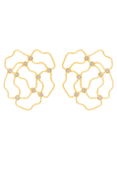 Lavani Jewels Women's Grey / Gold Nova Earrings