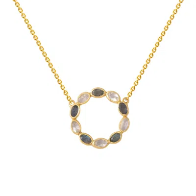 Lavani Jewels Women's Grey / Gold / White White & Grey Circular Karma Chocker