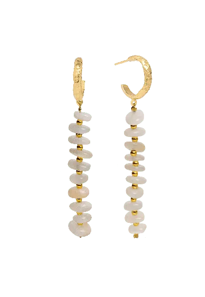 Lavani Jewels Women's Mizu White Hoops In Gold