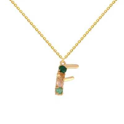 Lavani Jewels Women's Multicolored Initial "f" Necklace In Burgundy