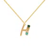 Lavani Jewels Women's Multicolored Initial H Necklace In Gold