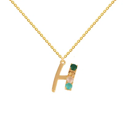 Lavani Jewels Women's Multicolored Initial H Necklace In Gold