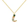 Lavani Jewels Women's Multicolored Initial L Necklace In Gold