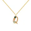 Lavani Jewels Women's Multicolored Initial Q Necklace In Gold