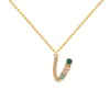 Lavani Jewels Women's Multicolored Initial V Necklace In Yellow