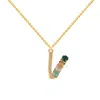 Lavani Jewels Women's Multicolored Initial V Necklace In Gold