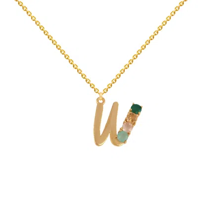 Lavani Jewels Women's Multicolored Initial W Necklace In Gold