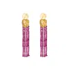 Lavani Jewels Women's Orange / Gold Liliana Fuchsia Earrings In Gold