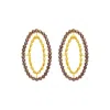 Lavani Jewels Women's Orange / Yellow / Gold Yellow And Violet Rivoli Earrings In Gold