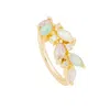 Lavani Jewels Women's Padma Flower Leaf Ring In Gold