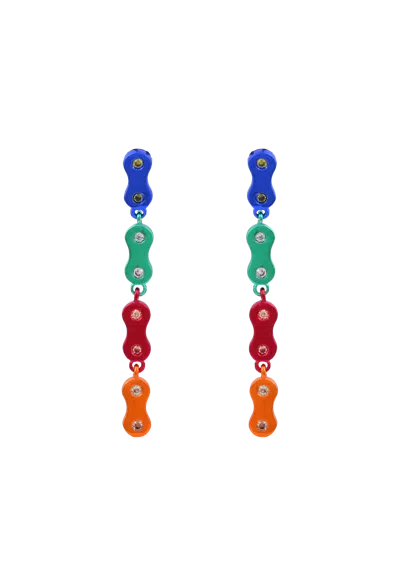 Lavani Jewels Women's Pazu Multicolor Chain Earrings