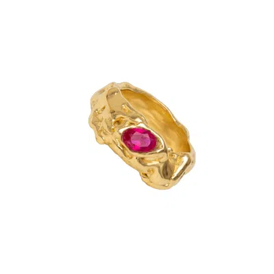 Lavani Jewels Women's Pink / Gold Pink Judy Ring Small Size In Pink/gold