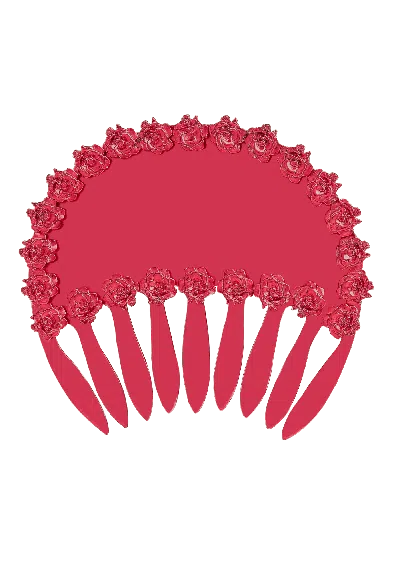 Lavani Jewels Women's Pink / Purple Peineta Rosario Fuchsia Comb In Multi