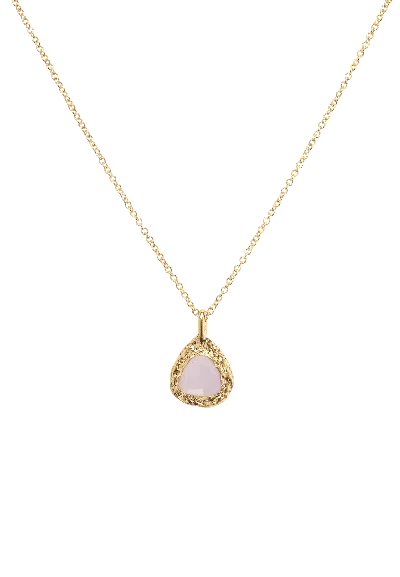 Lavani Jewels Women's Pink Rose Quartz Pendant Sirene In Gold