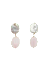 Lavani Jewels Women's Pink / White Laia Pearl And Rose Quartz Earrings In Pink