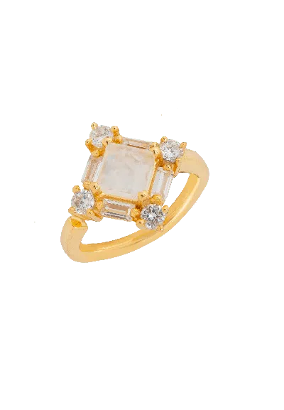 Lavani Jewels Women's Polaris White Ring In Gold