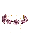 Lavani Jewels Women's Purple Binibeca Mauve Flower Choker In Gold