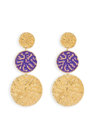 Lavani Jewels Women's Purple Geyser Earrings In Gold