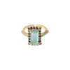 Lavani Jewels Women's Purple / Gold / Blue Rivoli Aquamarine & Purple Ring In Gold