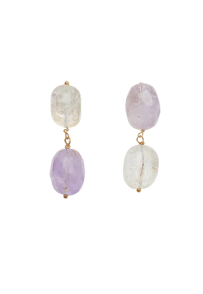 Lavani Jewels Women's Purple / White Elva Purple Earrings In Multi