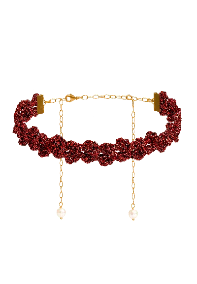 Lavani Jewels Women's Red Spike Pitiusas Choker