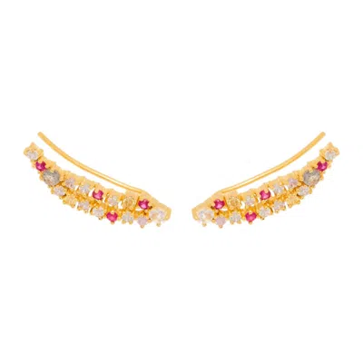 Lavani Jewels Women's Rose Gold / Gold / White Sauvage Flower Climber
