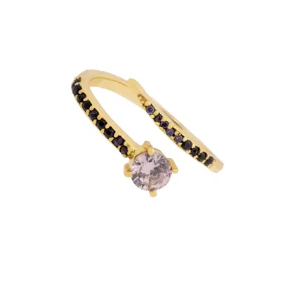 Lavani Jewels Women's Rose Gold Pink Goldplated Alisa Ring In Burgundy