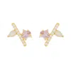 Lavani Jewels Women's Rose Gold Pink Goldplated Shera Earrings In Gold