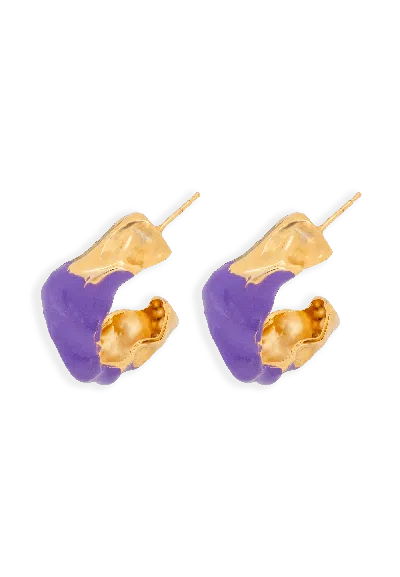Lavani Jewels Women's Terrae Purple Hoops In Gold